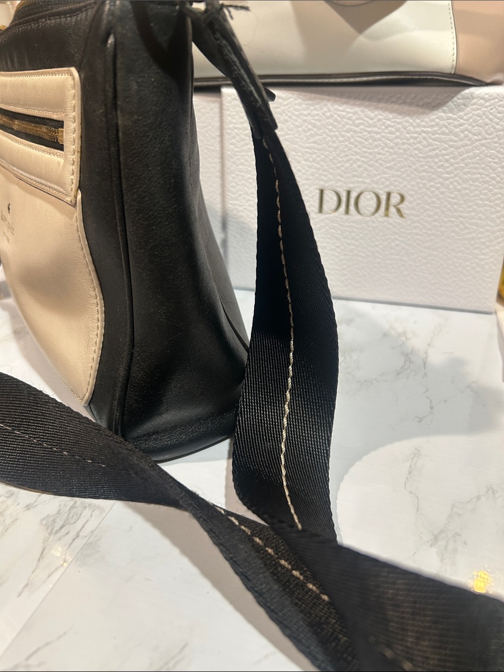 kate spade Black and Cream Leather Crossbody Bag - Picture 7 of 9